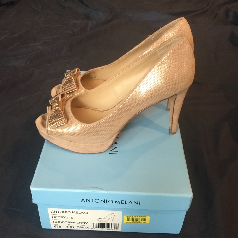 Antonio Melani Open Toe Platform Heel with Bows